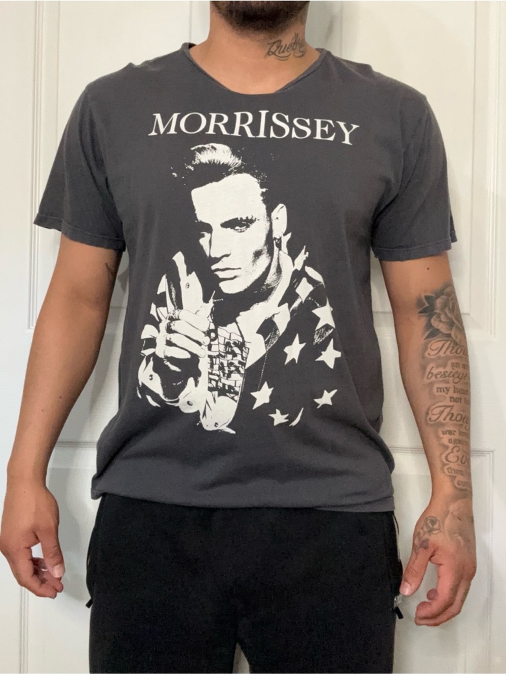 Morrissey Charcoal Short-Sleeve Tee with White Graphic